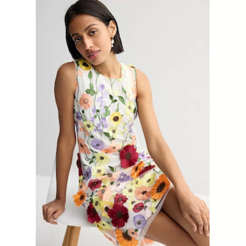 Nicole Miller | 3D Floral Tank flowers Dress - taylor swift inspired - Picture 2 of 6